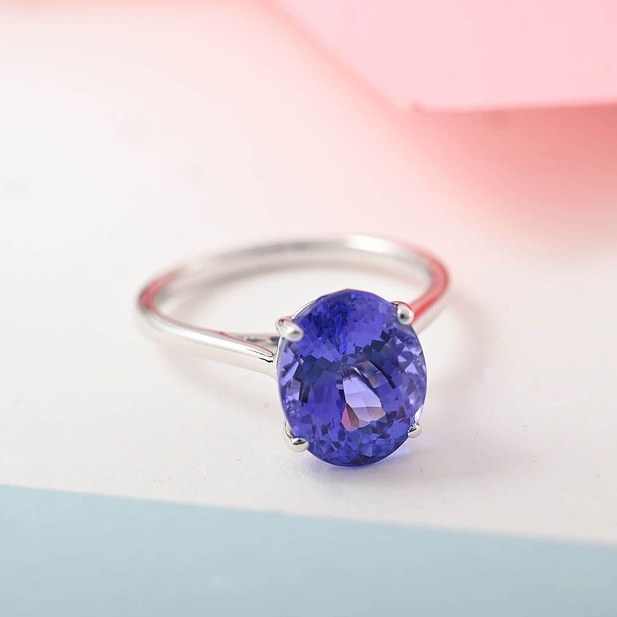Ankur Treasure Chest Certified & Appraised Iliana 18K White Gold AAA Tanzanite Solitaire Ring (Size 11.0) 2.75 ctw image number 1