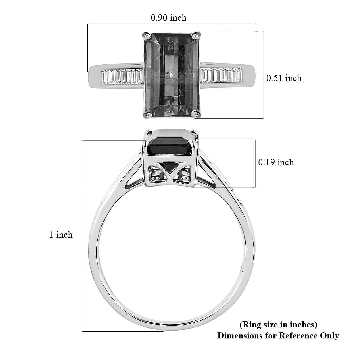 Certified Luxoro 14K White Gold AAA Bi-Color Tourmaline and G-H I2 Diamond Ring (Size 6.5) 2.76 ctw image number 5