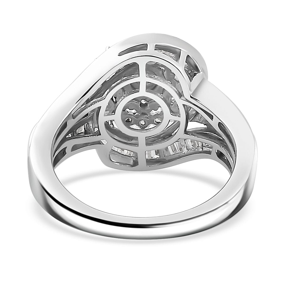Diamond Ring in Rhodium Over Sterling Silver (Size 10.0) 1.00 ctw