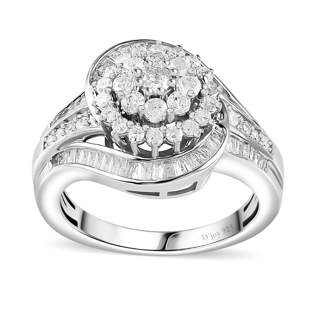 Diamond Ring in Rhodium Over Sterling Silver (Size 9.0) 1.00 ctw image number 0