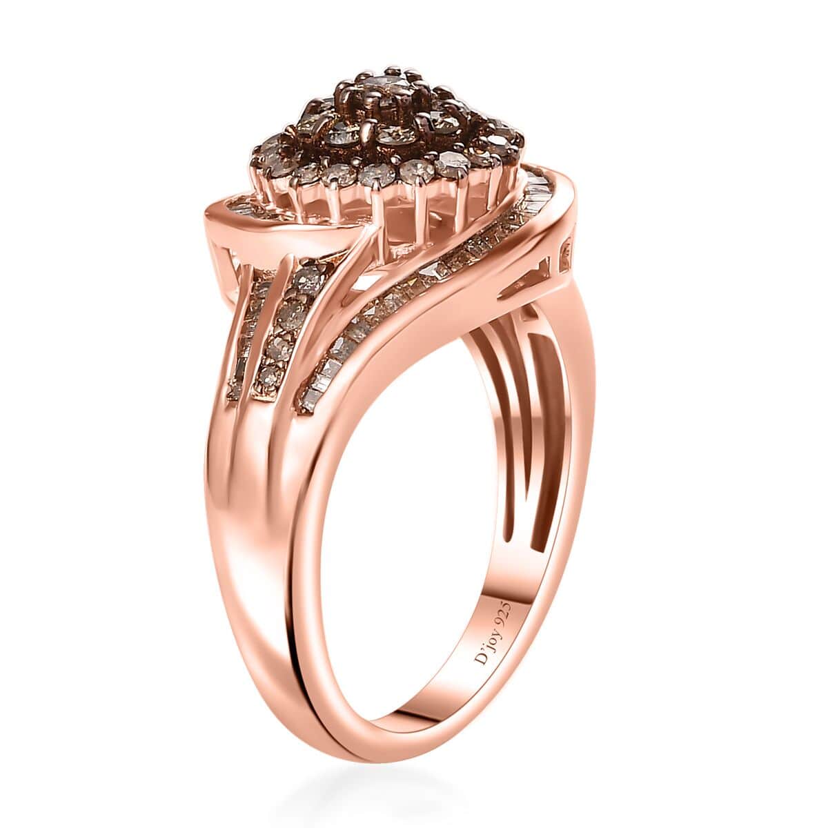 Natural Champagne Diamond Ring in 18K Vermeil Rose Gold Over Sterling Silver (Size 7.0) 1.00 ctw image number 3