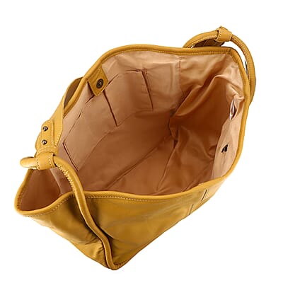 Mustard Genuine Leather Tote Bag