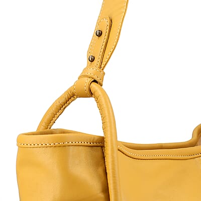 Mustard Genuine Leather Tote Bag