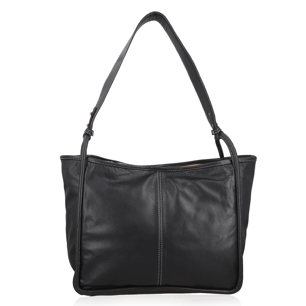 Black Genuine Leather Tote Bag image number 0