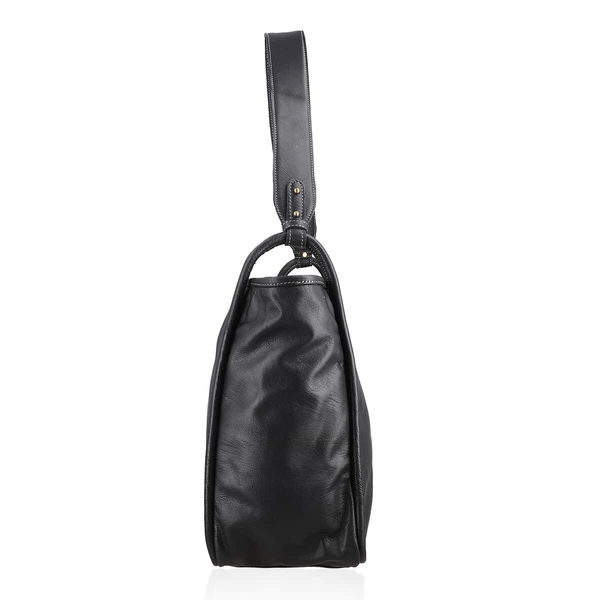 Black Genuine Leather Tote Bag image number 4