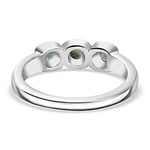 Narsipatnam Alexandrite 0.40 ctw 3 Stone Ring in Rhodium Over Sterling Silver (Size 11.5)