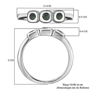 Narsipatnam Alexandrite 0.40 ctw 3 Stone Ring in Rhodium Over Sterling Silver (Size 11.5)