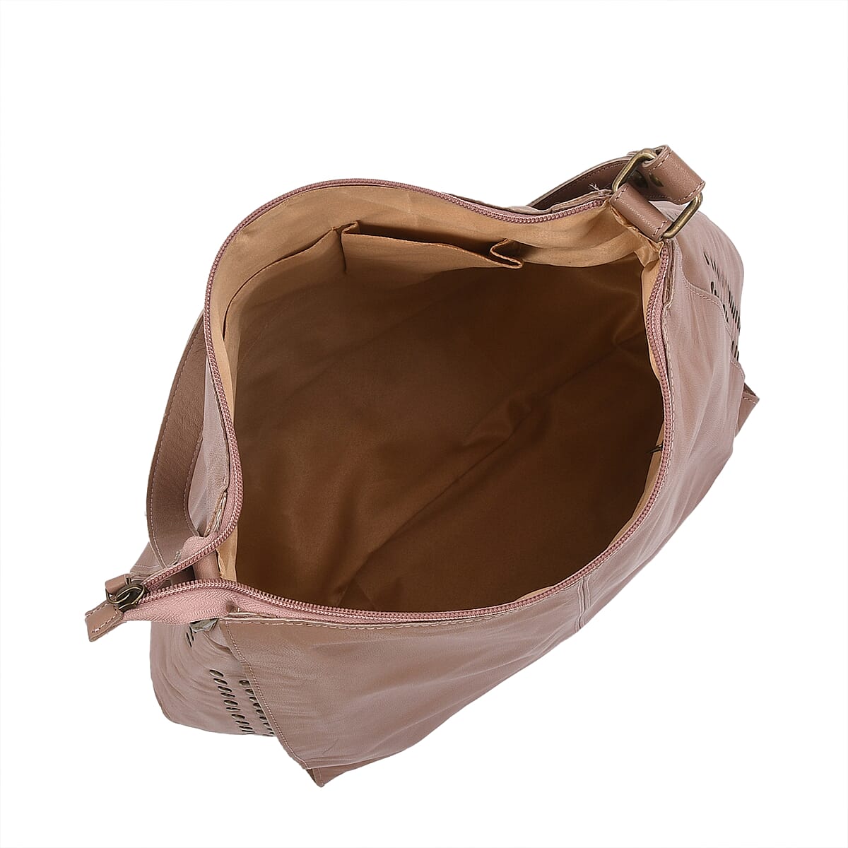 Pink Genuine Leather Hobo Shoulder Bag image number 3