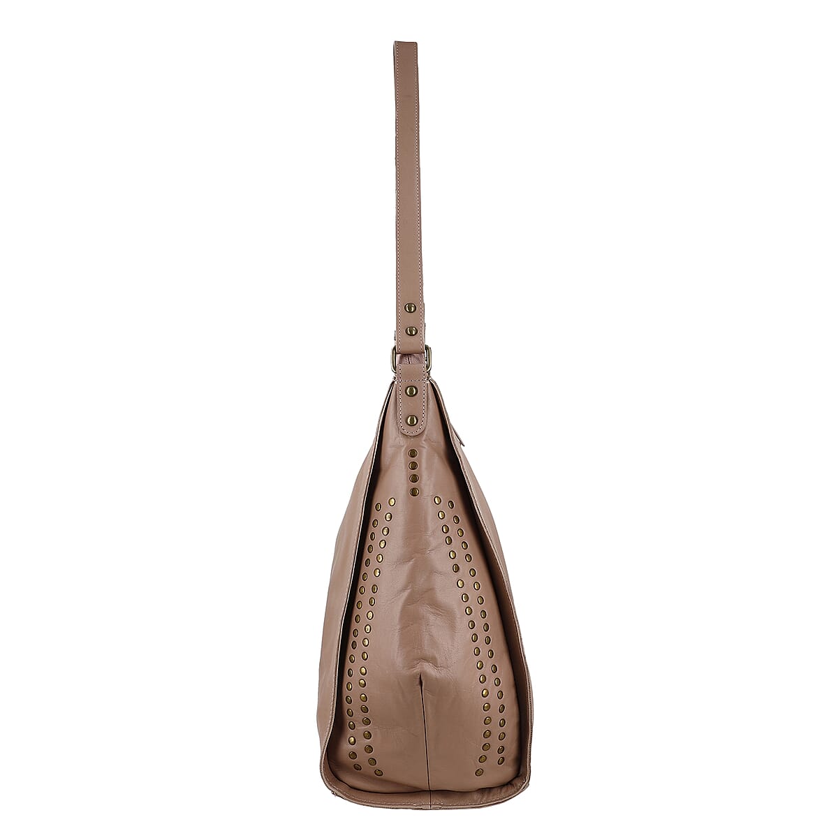 Pink Genuine Leather Hobo Shoulder Bag image number 4