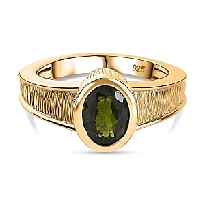 Chrome Diopside 1.05 ctw Ring in Vermeil Yellow Gold Over Sterling Silver (Size 9)