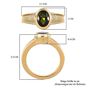 Chrome Diopside 1.05 ctw Ring in Vermeil Yellow Gold Over Sterling Silver (Size 9)