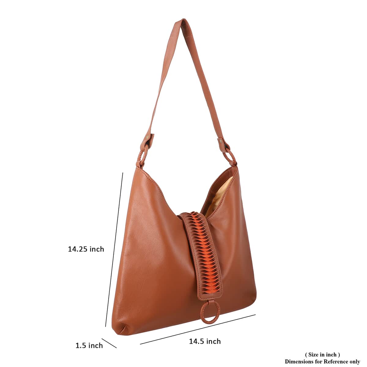 Set of 2 Camel Pintuck Pattern Genuine Leather Shoulder Bag and Crossbody Bag image number 2