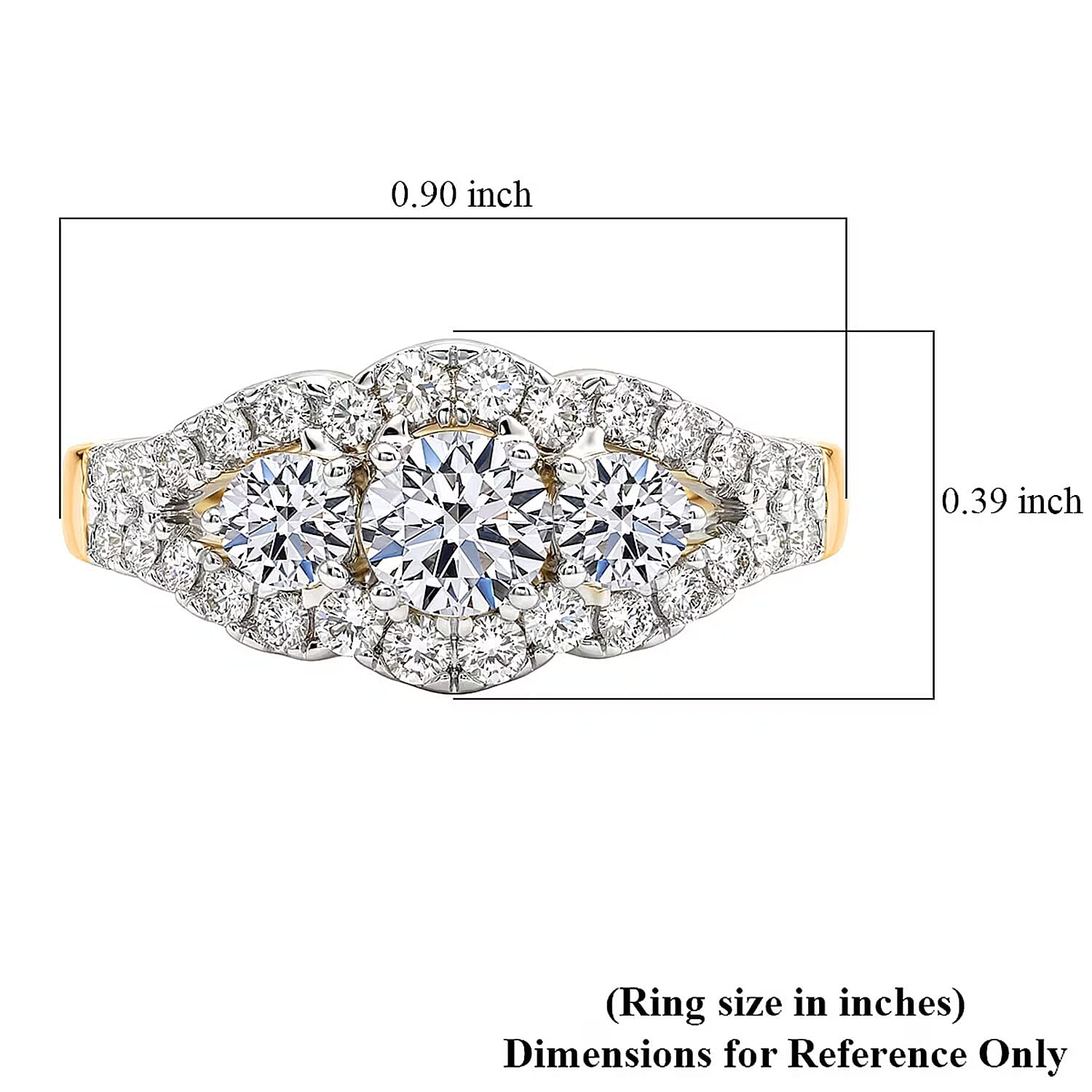 14K Yellow Gold Luxuriant Lab Grown Diamond G-H SI Ring (Size 6.0) 1.60 ctw (Del. In 10-12 Days)