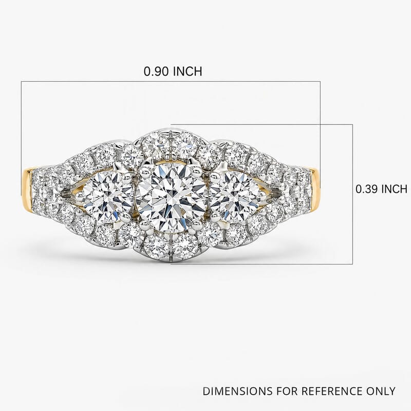 Luxuriant Lab Grown Diamond G-H SI 1.60 ctw Ring in 14K Yellow Gold (Size 6.0)