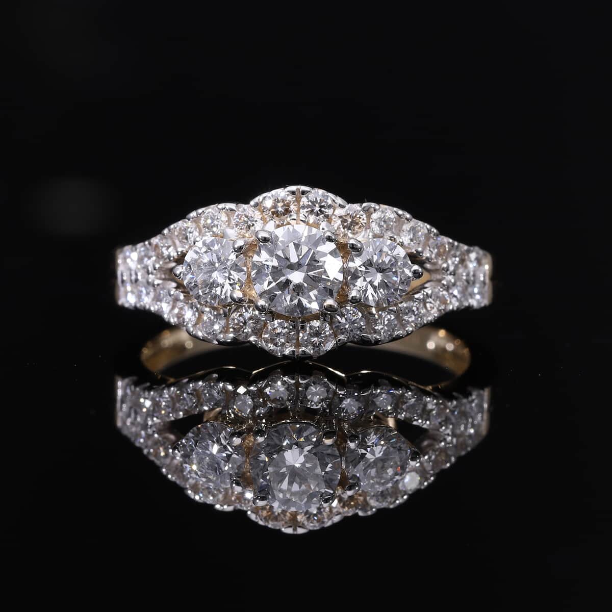 14K Yellow Gold Luxuriant Lab Grown Diamond G-H SI Ring (Size 7.0) 1.60 ctw image number 1