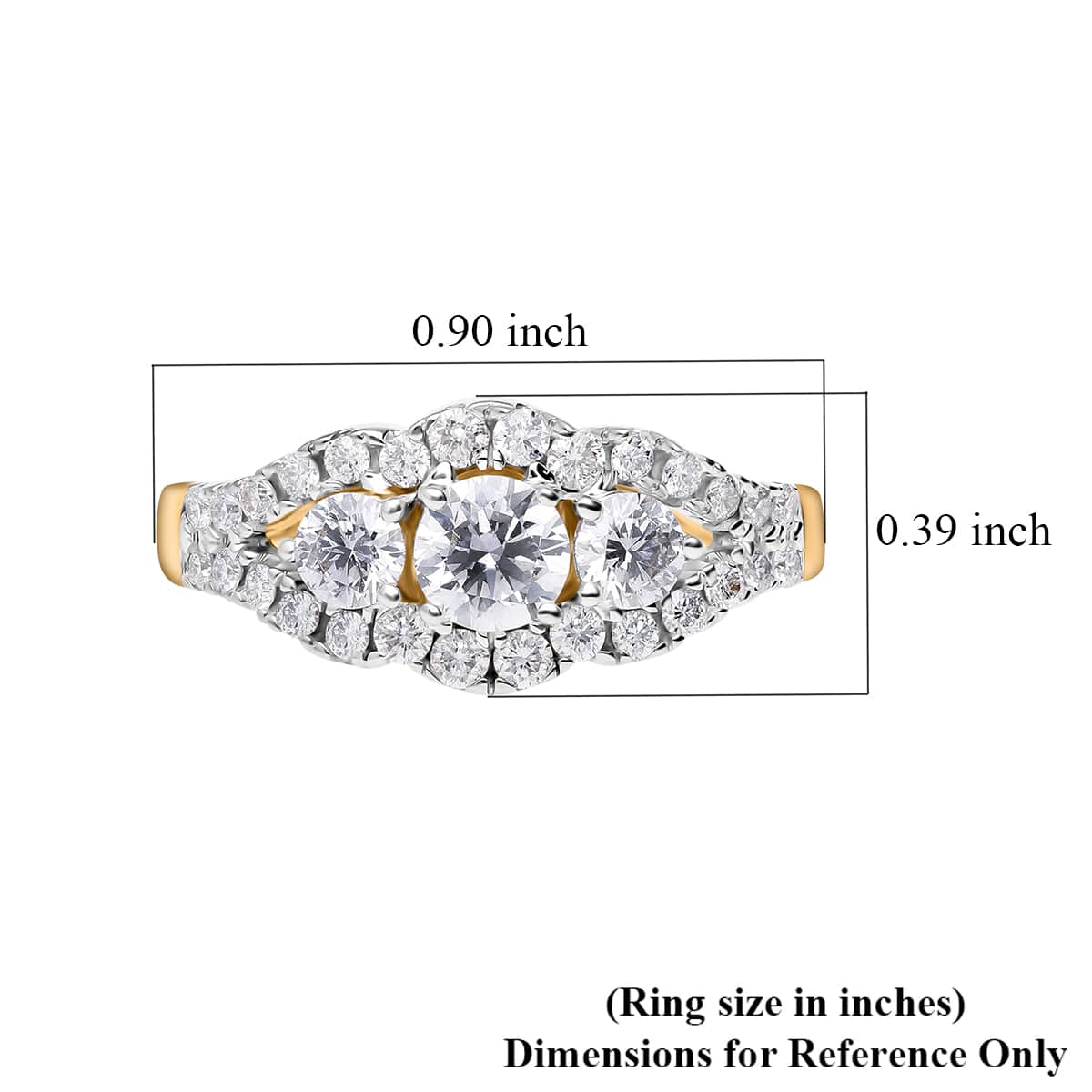 14K Yellow Gold Luxuriant Lab Grown Diamond G-H SI Ring (Size 7.0) 1.60 ctw image number 5