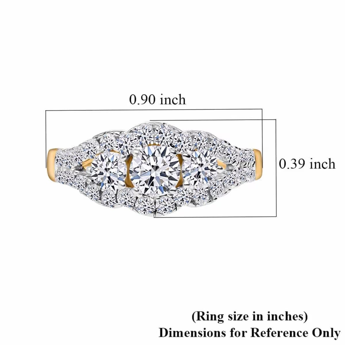 14K Yellow Gold Luxuriant Lab Grown Diamond G-H SI Ring (Size 9.0) 1.60 ctw image number 7