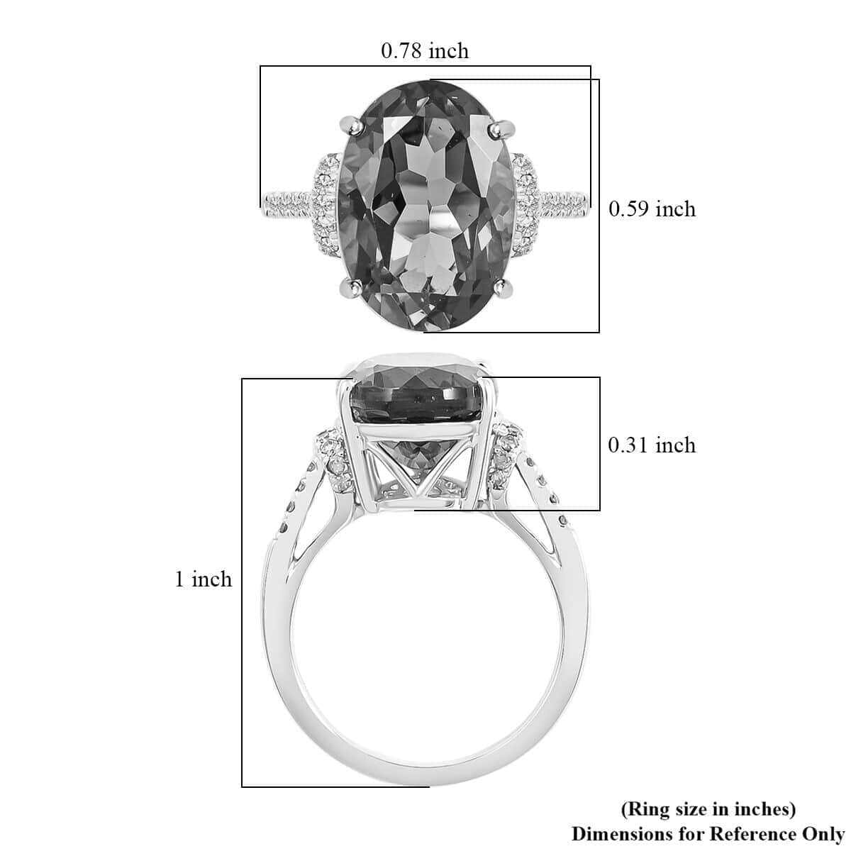 10K White Gold  AAA  London Blue Topaz, White Diamond I2 Ring ,  Gold Wt. 3.1 g 7.35 ctw image number 5