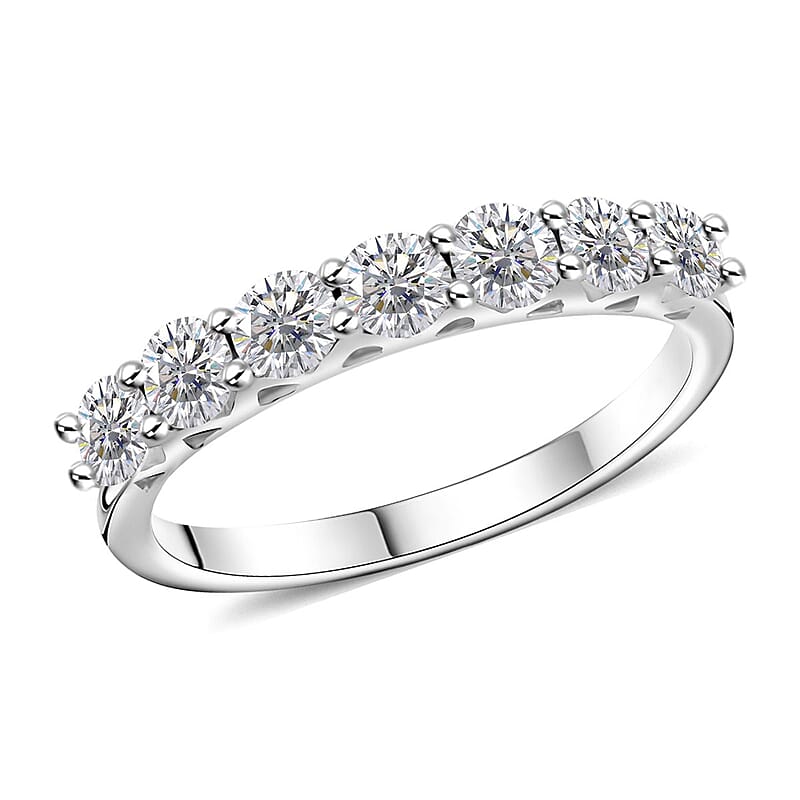 Luxuriant Lab Grown Diamond SI Ring in Platinum Over Sterling Silver (Size 6.0) 1.00 ctw