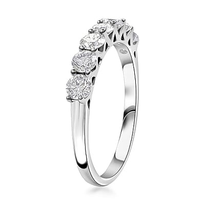 Luxuriant Lab Grown Diamond SI Ring in Platinum Over Sterling Silver (Size 6.0) 1.00 ctw