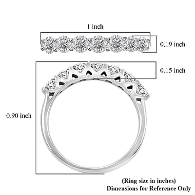 Luxuriant Lab Grown Diamond SI Ring in Platinum Over Sterling Silver (Size 6.0) 1.00 ctw