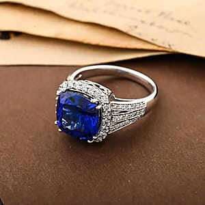 Certified & Appraised Rhapsody AAAA Tanzanite and E-F VS Diamond 5.65 ctw Ring in 950 Platinum (Size 6.5) 8.75 Grams
