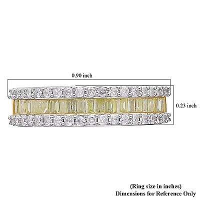 Luxoro I3 Natural Yellow and White Diamond 1.00 ctw Half Eternity Band Ring in 14K Yellow Gold (Size 6.0)