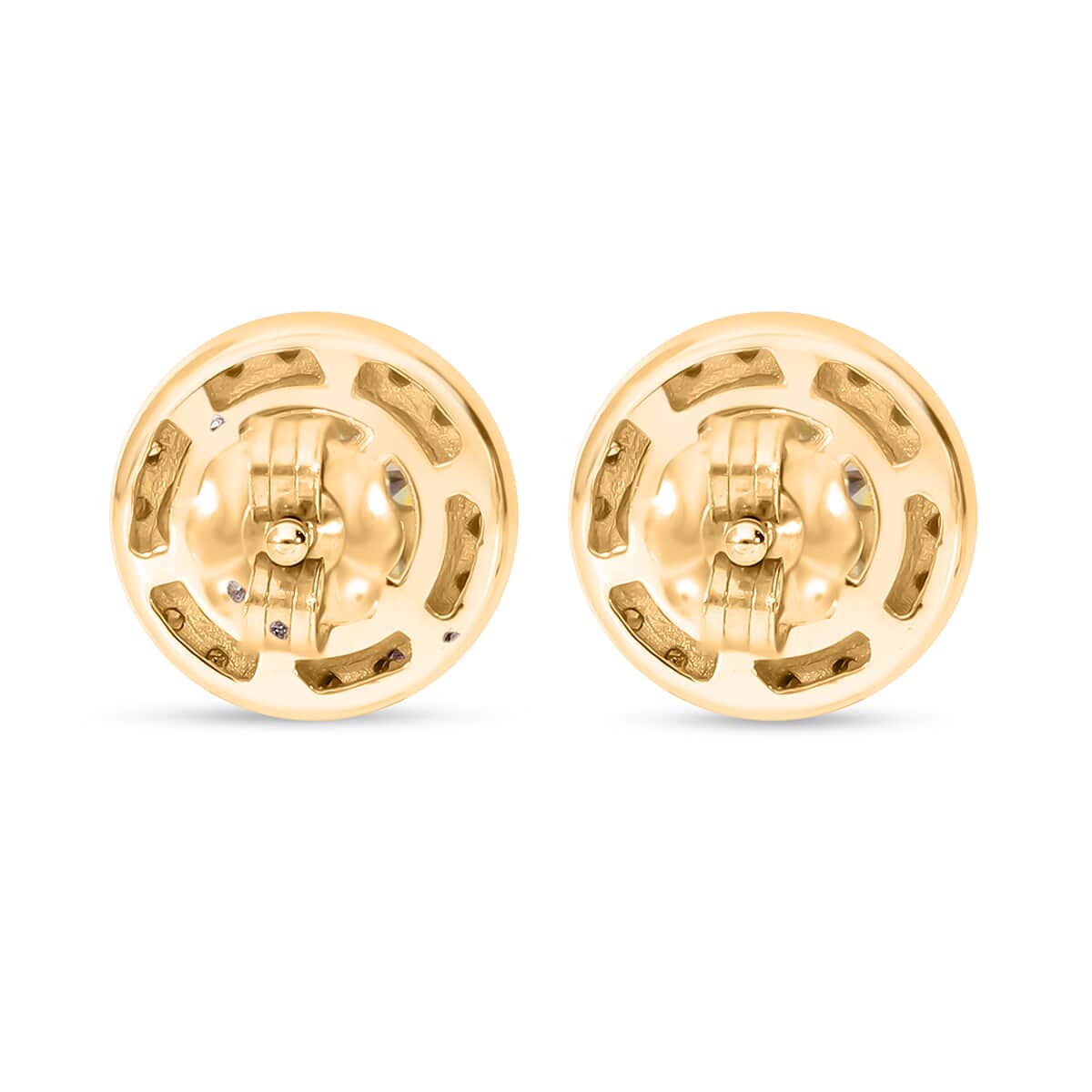 10K Yellow Gold Natural Yellow and White Diamond I2-I3 Stud Earrings 0.50 ctw image number 4