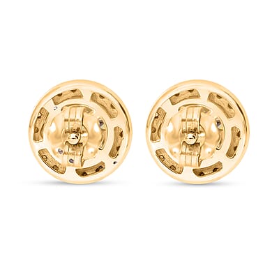 Luxoro 10K Yellow Gold Natural Yellow and White Diamond I2-I3 Stud Earrings 0.50 ctw