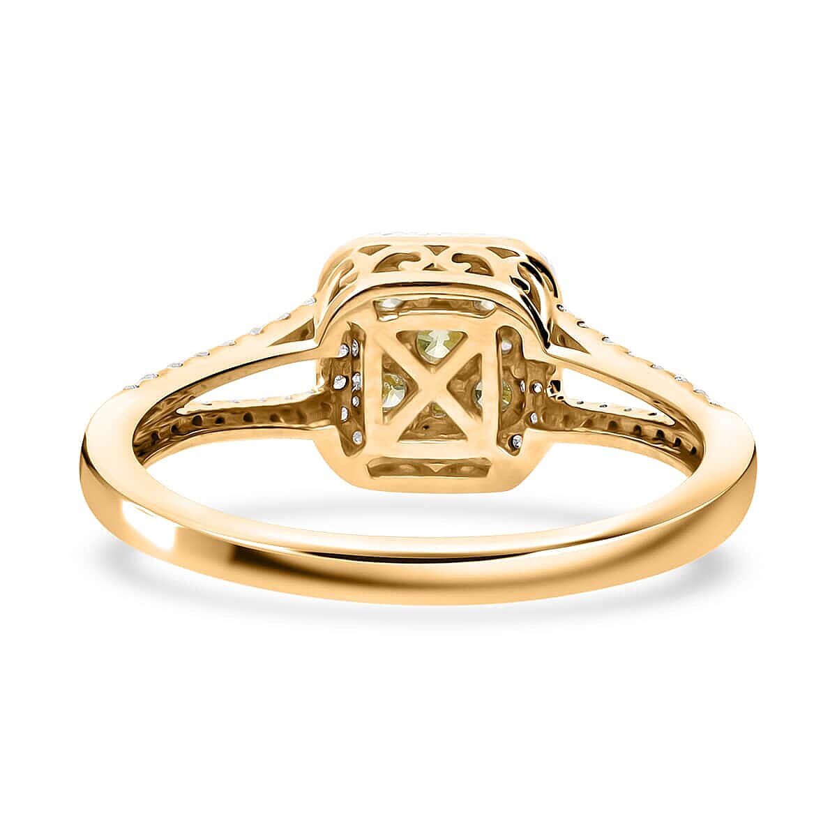 Luxoro 10K Yellow Gold Natural Yellow and White Diamond I2-I3 Ring (Size 10.0) 0.50 ctw