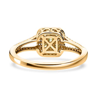 Luxoro 10K Yellow Gold Natural Yellow and White Diamond I2-I3 Ring (Size 10.0) 0.50 ctw