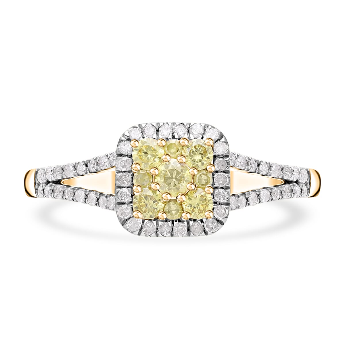 Luxoro 10K Yellow Gold Natural Yellow and White Diamond I2-I3 Ring (Size 8.0) 0.50 ctw image number 0
