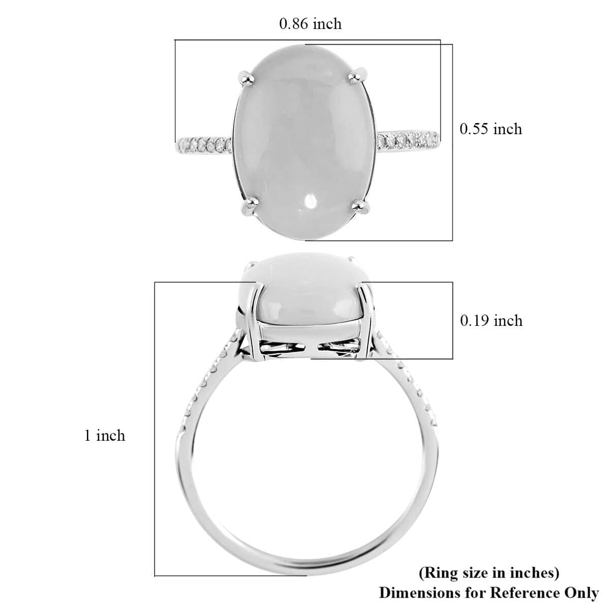 Luxoro 14K White Gold AAA Sleeping Beauty Turquoise and G-H I2 Diamond Ring (Size 5.5) 5.35 ctw image number 5