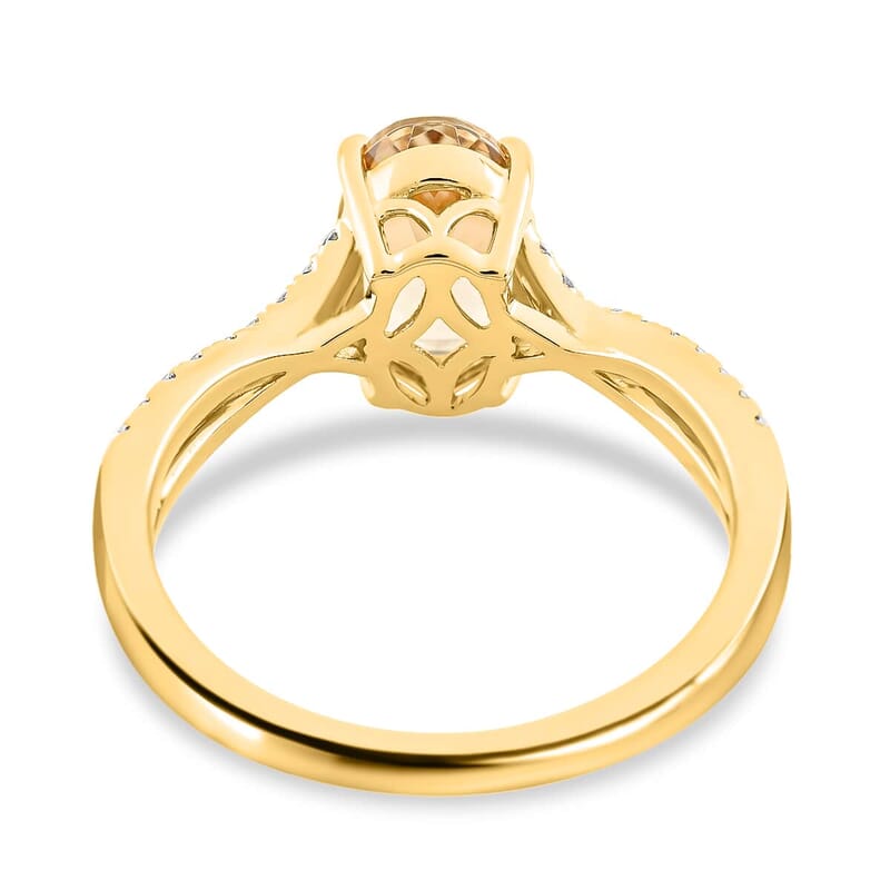 Certified and Appraised Iliana 18K Yellow Gold AAA Turkizite and G-H SI Diamond Ring (Size 10.5) 1.85 ctw