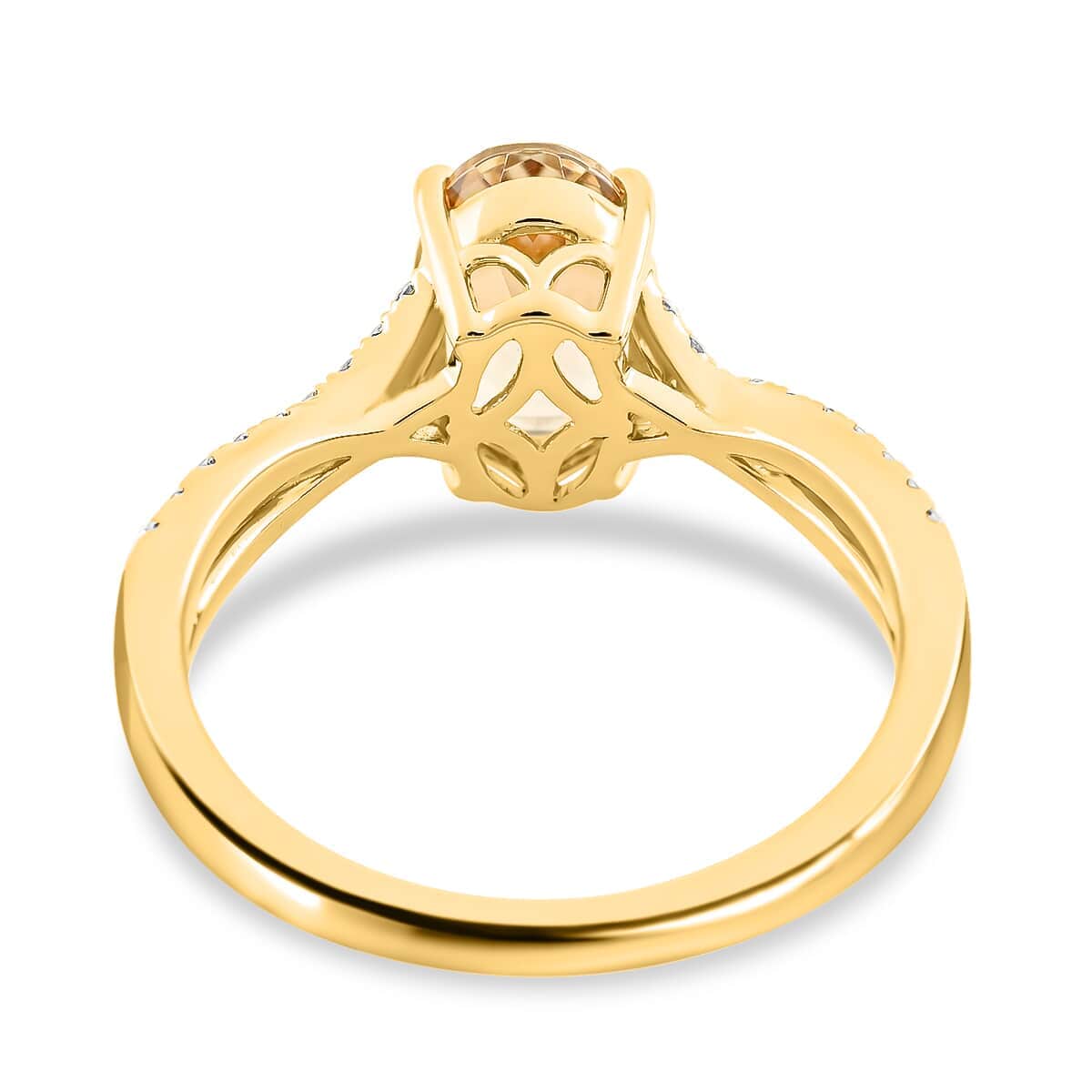 Certified and Appraised Iliana 18K Yellow Gold AAA Turkizite and G-H SI Diamond Ring (Size 8.5) 1.85 ctw image number 4