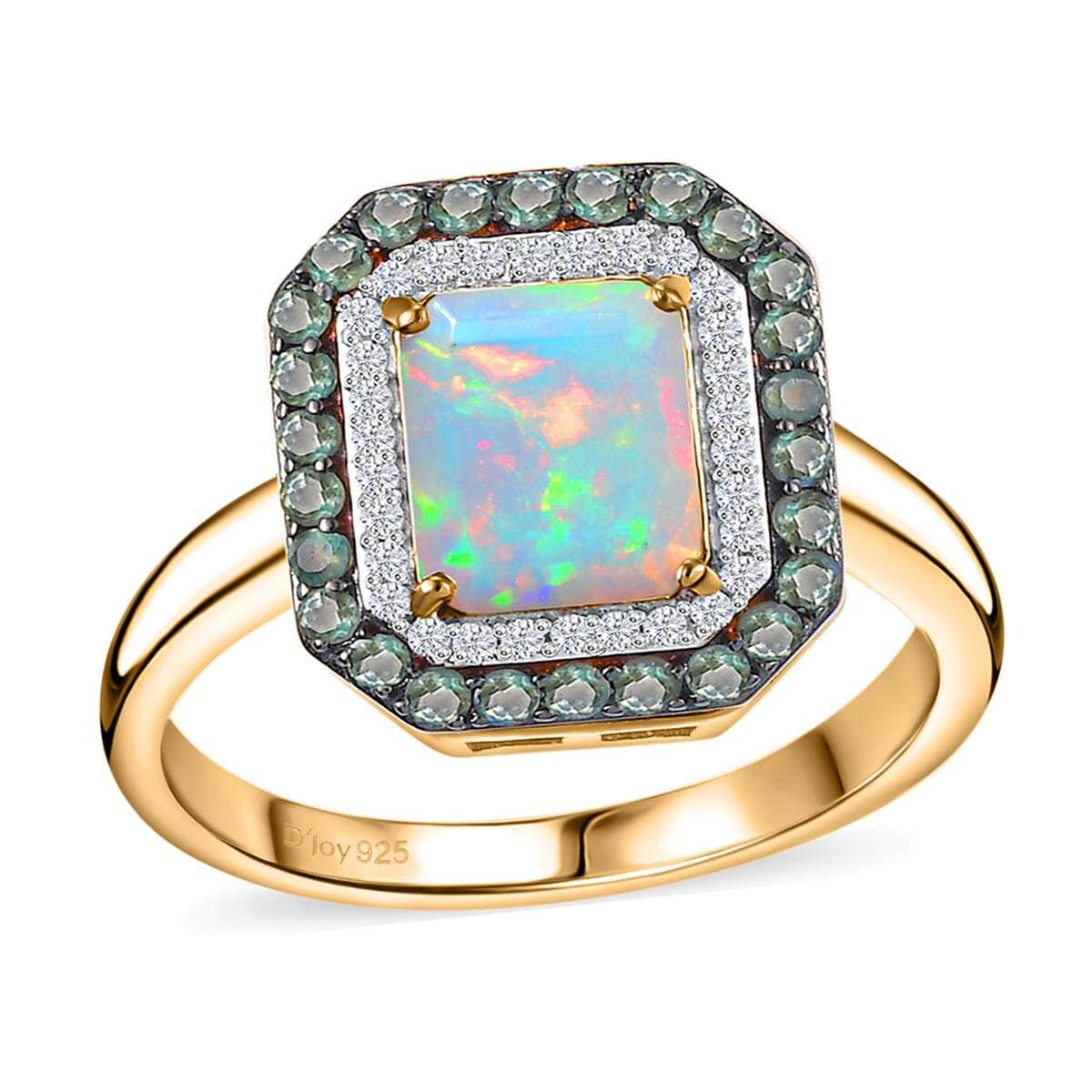 AAA Ethiopian Welo Opal and Multi Gemstone 2.35 ctw Ethereal Mirage Ring in 14K Vermeil Yellow Gold Over Sterling Silver (Size 7.0) image number 0