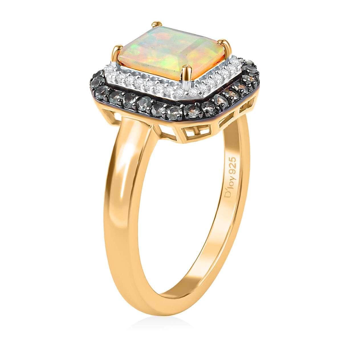 AAA Ethiopian Welo Opal and Multi Gemstone 2.35 ctw Ethereal Mirage Ring in 14K Vermeil Yellow Gold Over Sterling Silver (Size 7.0) image number 4