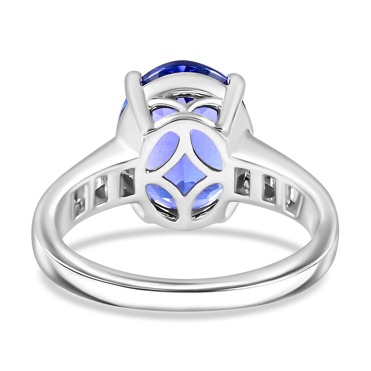 Mother’s Day Gift Certified and Appraised Rhapsody 950 Platinum AAAA Tanzanite and E-F VS Diamond Ring (Size 10.5) 6.10 Grams 4.20 ctw