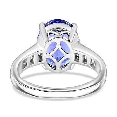 Mother’s Day Gift Certified and Appraised Rhapsody 950 Platinum AAAA Tanzanite and E-F VS Diamond Ring (Size 10.5) 6.10 Grams 4.20 ctw