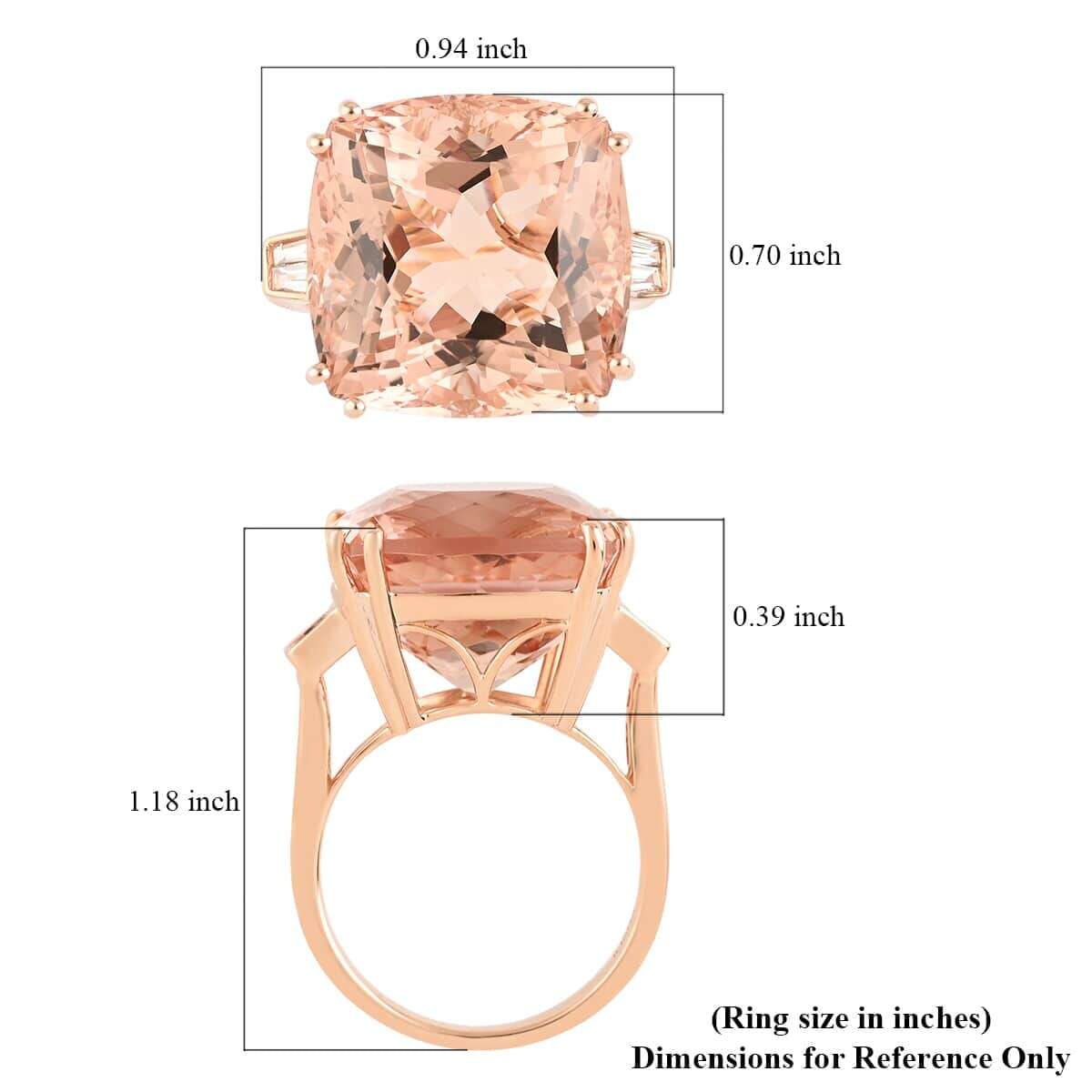 Certified and Appraised Iliana 18K Rose Gold AAA Marropino Morganite, White Diamond Solitaire Ring (Size 8.5) 16.40 ctw image number 5