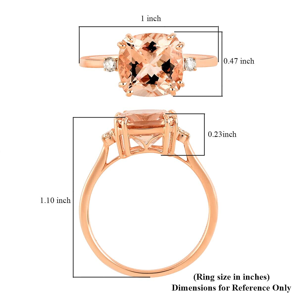 Certified & Appraised Luxoro 14K Rose Gold AAA Marropino Morganite and G-H I1 Diamond Ring (Size 10.5) 4.00 ctw