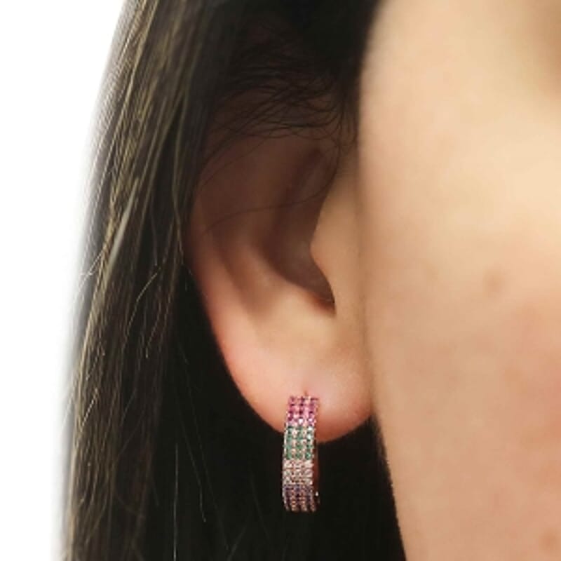 Simulated Multi Diamond Earrings