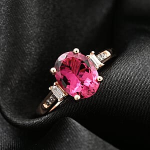 Certified & Appraised Iliana 18K Rose Gold AAA Ouro Fino Rubellite and G-H I2 Diamond Ring (Size 7.5) 2.25 ctw