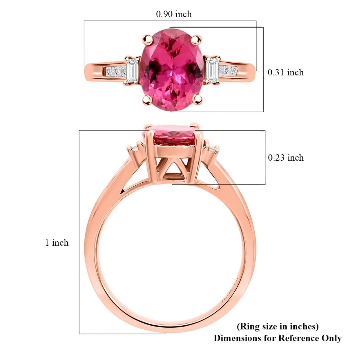 Certified & Appraised Iliana 18K Rose Gold AAA Ouro Fino Rubellite and G-H I2 Diamond Ring (Size 7.5) 2.25 ctw image number 5