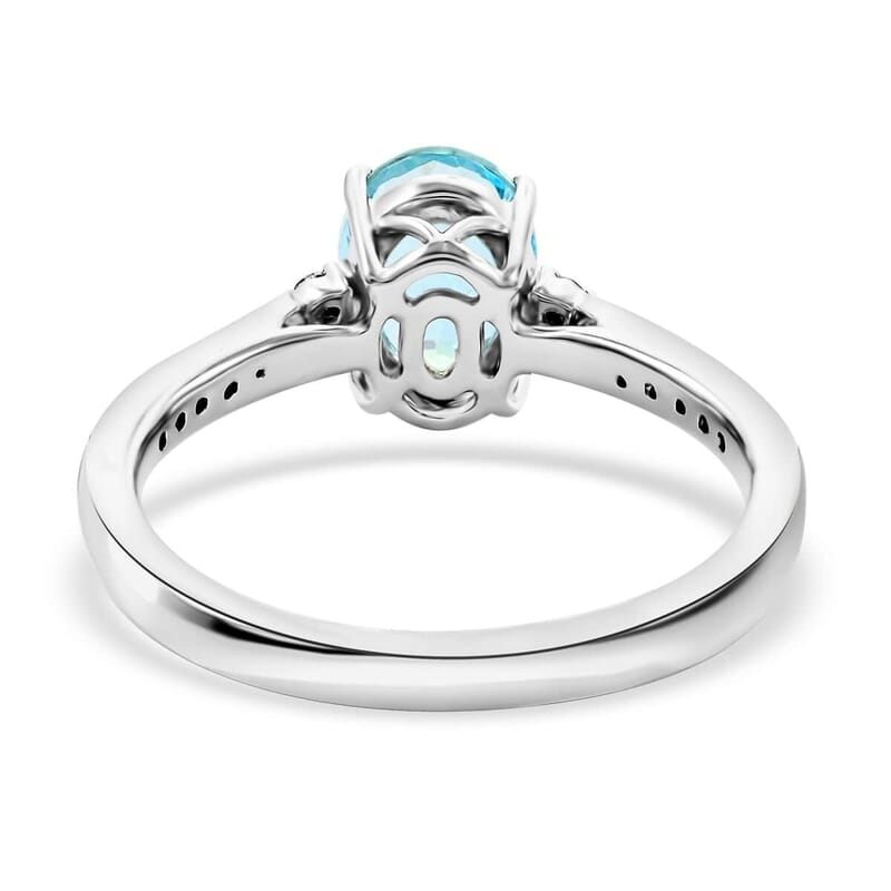 Certified & Appraised Luxoro 10K White Gold AAA Santa Maria Aquamarine and I2 Diamond Ring (Size 11.0) 2.00 ctw