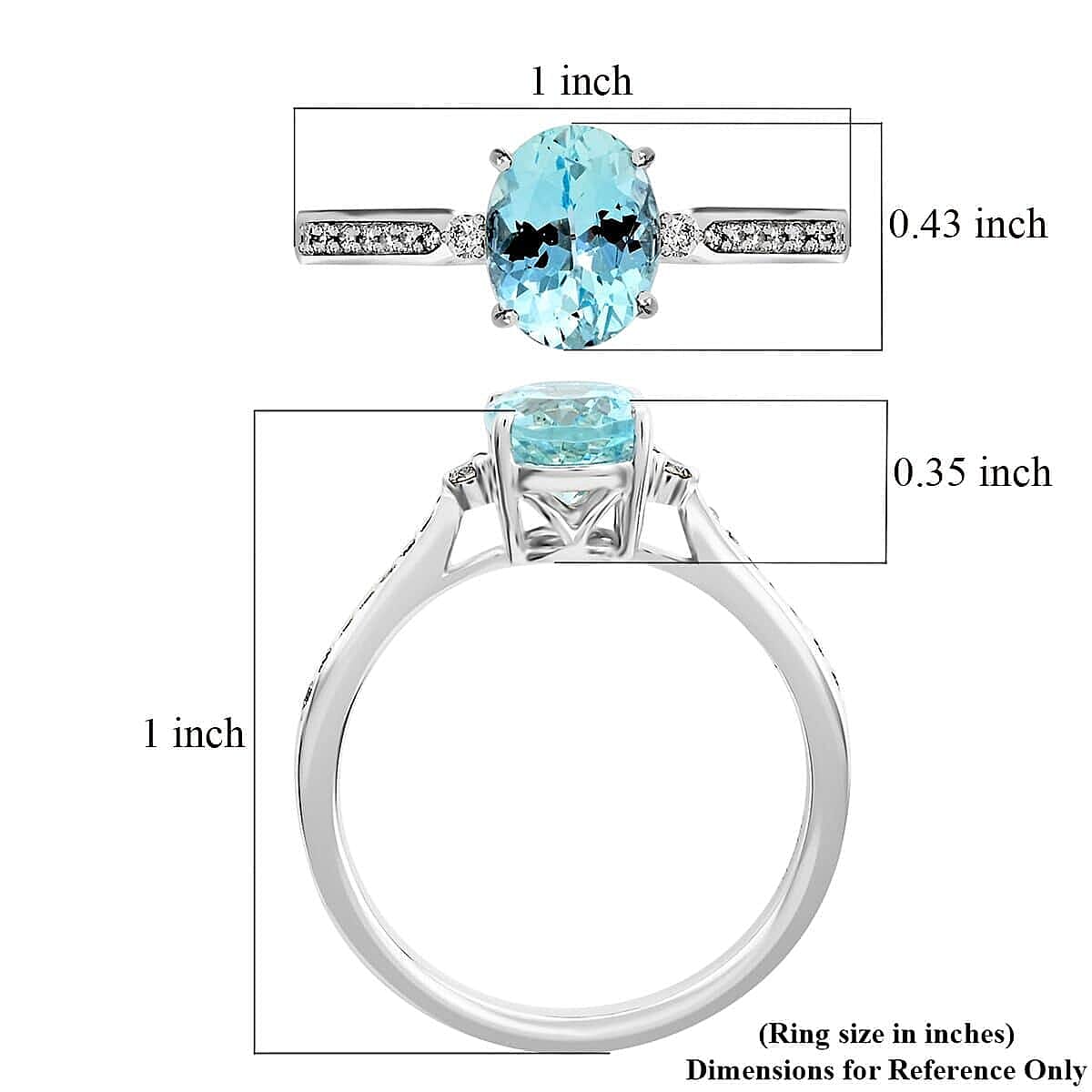 Certified & Appraised Luxoro 10K White Gold AAA Santa Maria Aquamarine and I2 Diamond Ring (Size 8.5) 2.00 ctw image number 5
