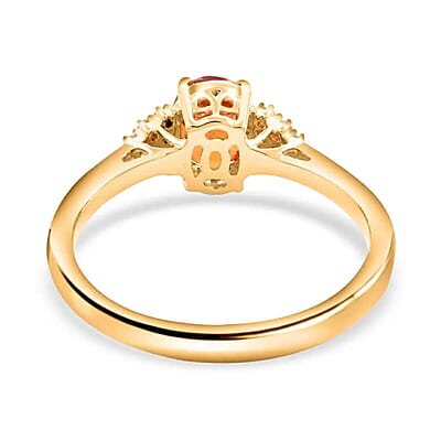 Certified and Appraised Luxoro AAA Nigerian Spessartite Garnet and G-H I2 Diamond Accent 2.00 ctw Ring in 14K Yellow Gold, Engagement Ring For Her (Size 11)