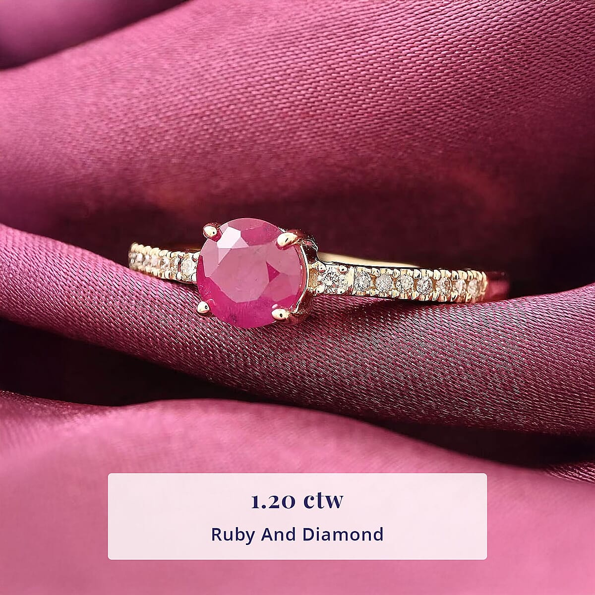 Certified & Appraised Luxoro 14K Yellow Gold AAA Montepuez Ruby and I2 Diamond Ring (Size 11.0) 1.20 ctw image number 2