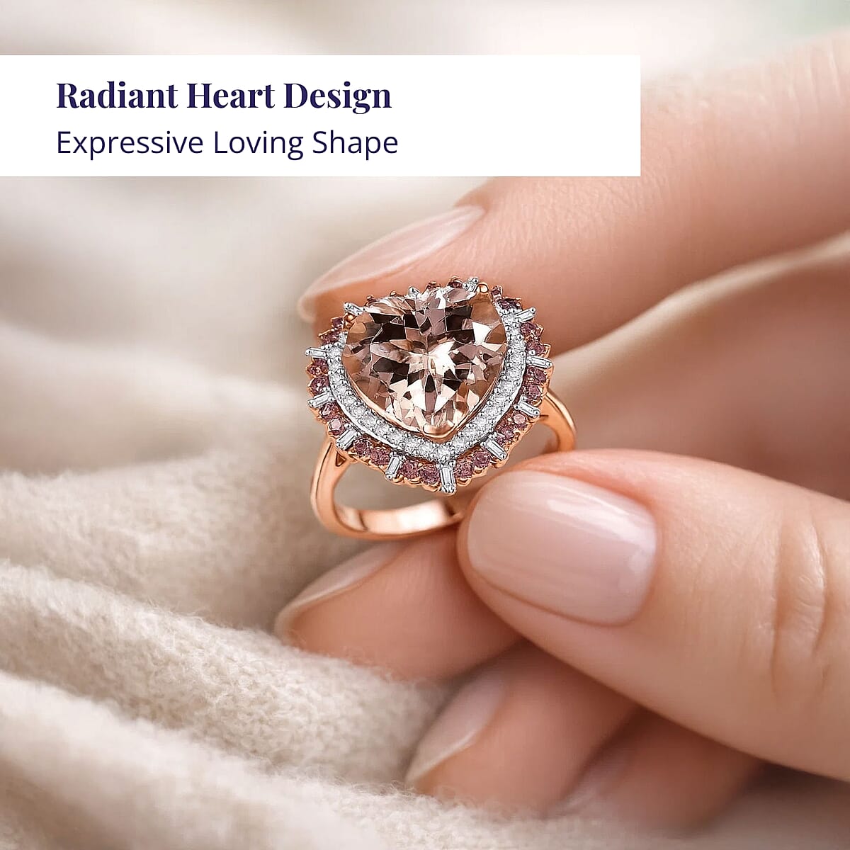 Certified & Appraised Luxoro 14K Rose Gold Palmeiras AAAA Pink  Morganite and AAAA Santa Maria Aquamarine Double Halo Ring (Size 10.5) 4.45 Grams 3.60 ctw image number 4