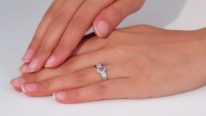 Peacock Tanzanite, White Zircon Ring in Rhodium Over Sterling Silver (Size 10.0) 0.90 ctw